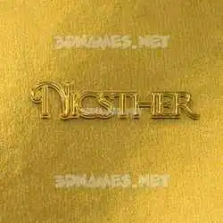 nicsther in All Gold style - 3D name wallpaper