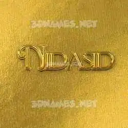 nidasid in All Gold style - 3D name wallpaper