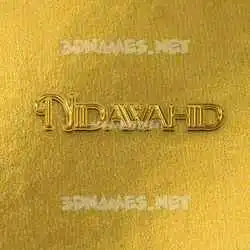nidawahid in All Gold style - 3D name wallpaper