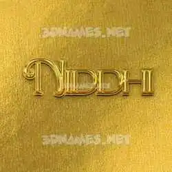 niddhi in All Gold style - 3D name wallpaper