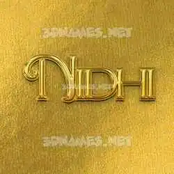 nidhi in All Gold style - 3D name wallpaper