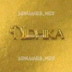 nidhika in All Gold style - 3D name wallpaper