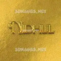 nidhul in All Gold style - 3D name wallpaper