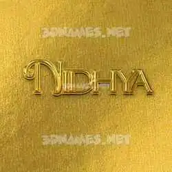 nidhya in All Gold style - 3D name wallpaper