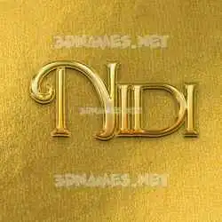 nidi in All Gold style - 3D name wallpaper