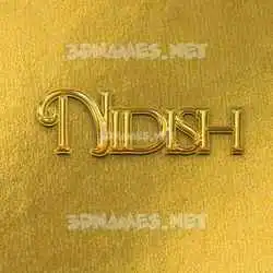 nidish in All Gold style - 3D name wallpaper