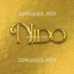 nido in All Gold style - 3D name wallpaper