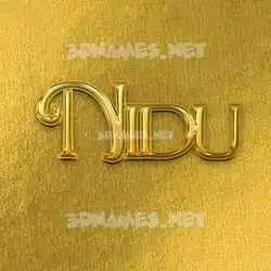 nidu in All Gold style - 3D name wallpaper