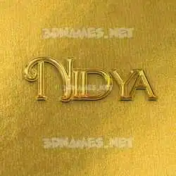 nidya in All Gold style - 3D name wallpaper