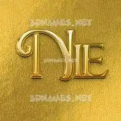 nie in All Gold style - 3D name wallpaper