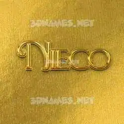 nieco in All Gold style - 3D name wallpaper