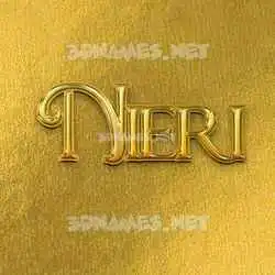 nieri in All Gold style - 3D name wallpaper