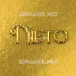 nieto in All Gold style - 3D name wallpaper