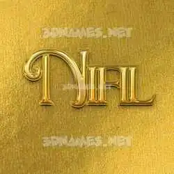 nifil in All Gold style - 3D name wallpaper