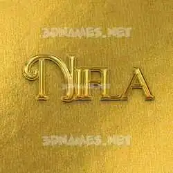 nifla in All Gold style - 3D name wallpaper