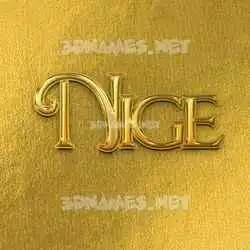 nige in All Gold style - 3D name wallpaper