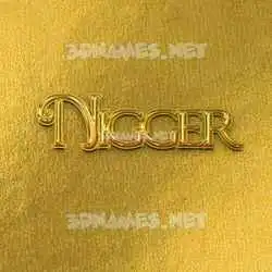 nigger in All Gold style - 3D name wallpaper