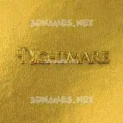 nightmare in All Gold style - 3D name wallpaper
