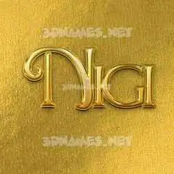nigi in All Gold style - 3D name wallpaper