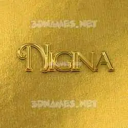 nigina in All Gold style - 3D name wallpaper