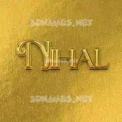 nihal in All Gold style - 3D name wallpaper