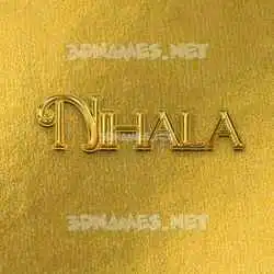 nihala in All Gold style - 3D name wallpaper