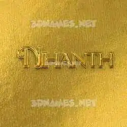 nihanth in All Gold style - 3D name wallpaper