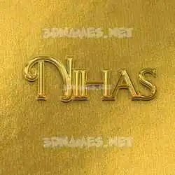 nihas in All Gold style - 3D name wallpaper