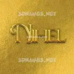 nihel in All Gold style - 3D name wallpaper