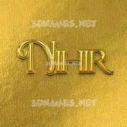 nihir in All Gold style - 3D name wallpaper
