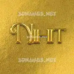nihit in All Gold style - 3D name wallpaper