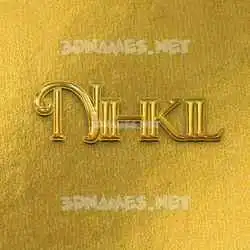 nihkil in All Gold style - 3D name wallpaper