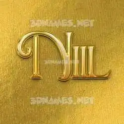niil in All Gold style - 3D name wallpaper