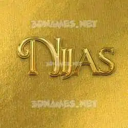nijas in All Gold style - 3D name wallpaper