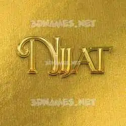 nijat in All Gold style - 3D name wallpaper