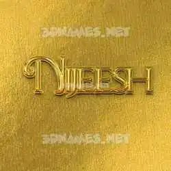 nijeesh in All Gold style - 3D name wallpaper
