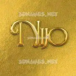 nijo in All Gold style - 3D name wallpaper