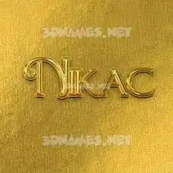nikac in All Gold style - 3D name wallpaper