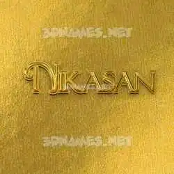 nikasan in All Gold style - 3D name wallpaper