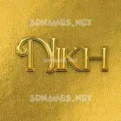 nikh in All Gold style - 3D name wallpaper
