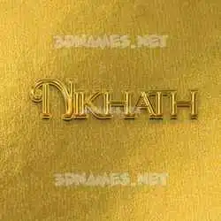 nikhath in All Gold style - 3D name wallpaper