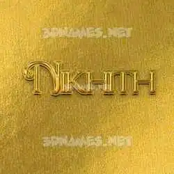 nikhith in All Gold style - 3D name wallpaper