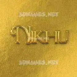 nikhu in All Gold style - 3D name wallpaper