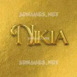 nikia in All Gold style - 3D name wallpaper