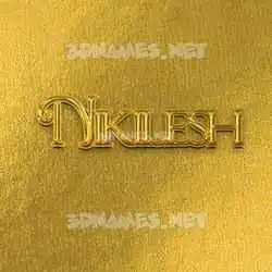 nikilesh in All Gold style - 3D name wallpaper