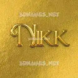 nikk in All Gold style - 3D name wallpaper