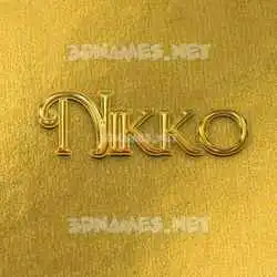 nikko in All Gold style - 3D name wallpaper
