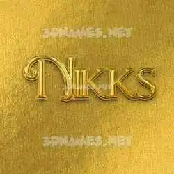 nikks in All Gold style - 3D name wallpaper