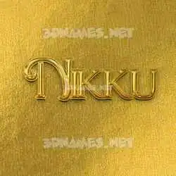 nikku in All Gold style - 3D name wallpaper