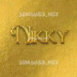 nikky in All Gold style - 3D name wallpaper